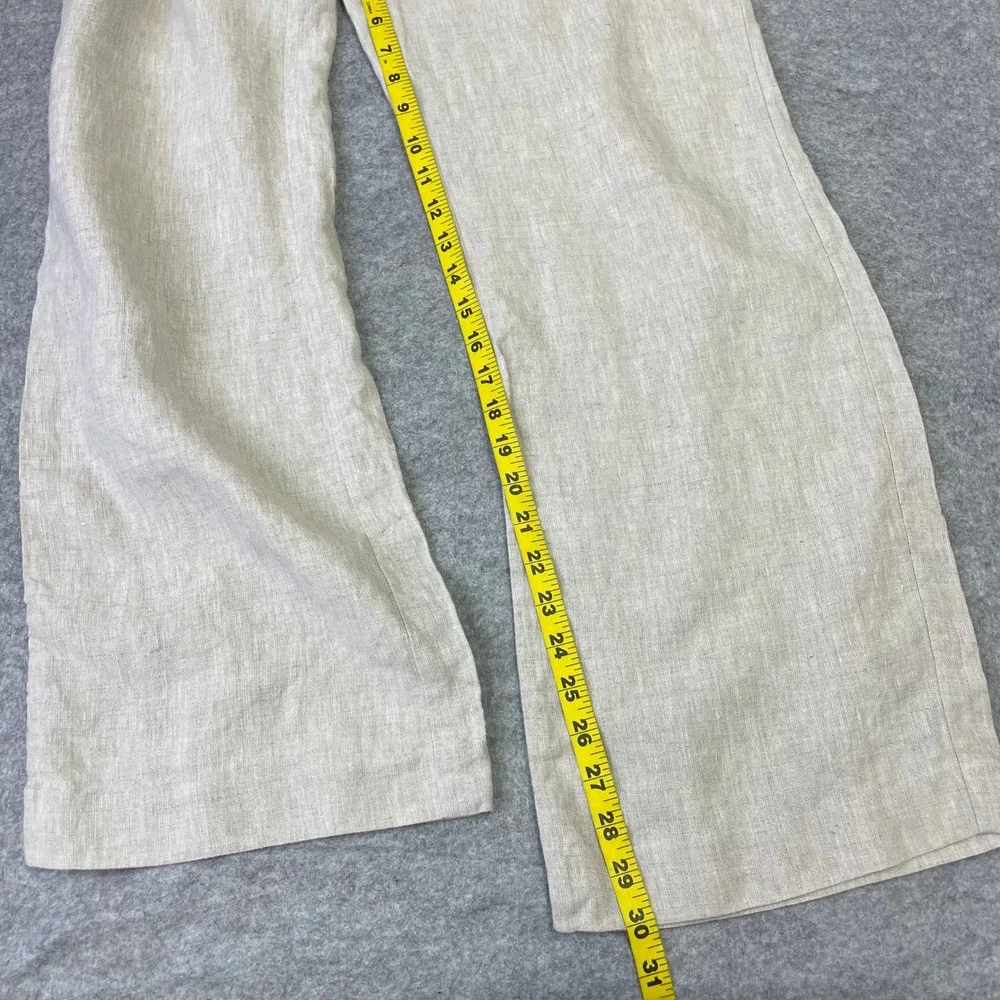 Reformation Veda High Waisted Wide Leg Linen Pants 8 Oatmeal Beige Bohemian